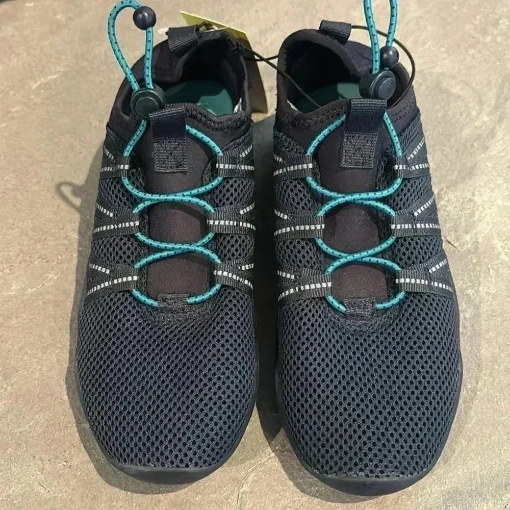 All In Motion Water shoes, mesh upper,bungee cord tie, pull tab,rugged sole